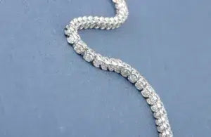 Black Sapphire Tennis Bracelet: Sterling Silver with Diamonds