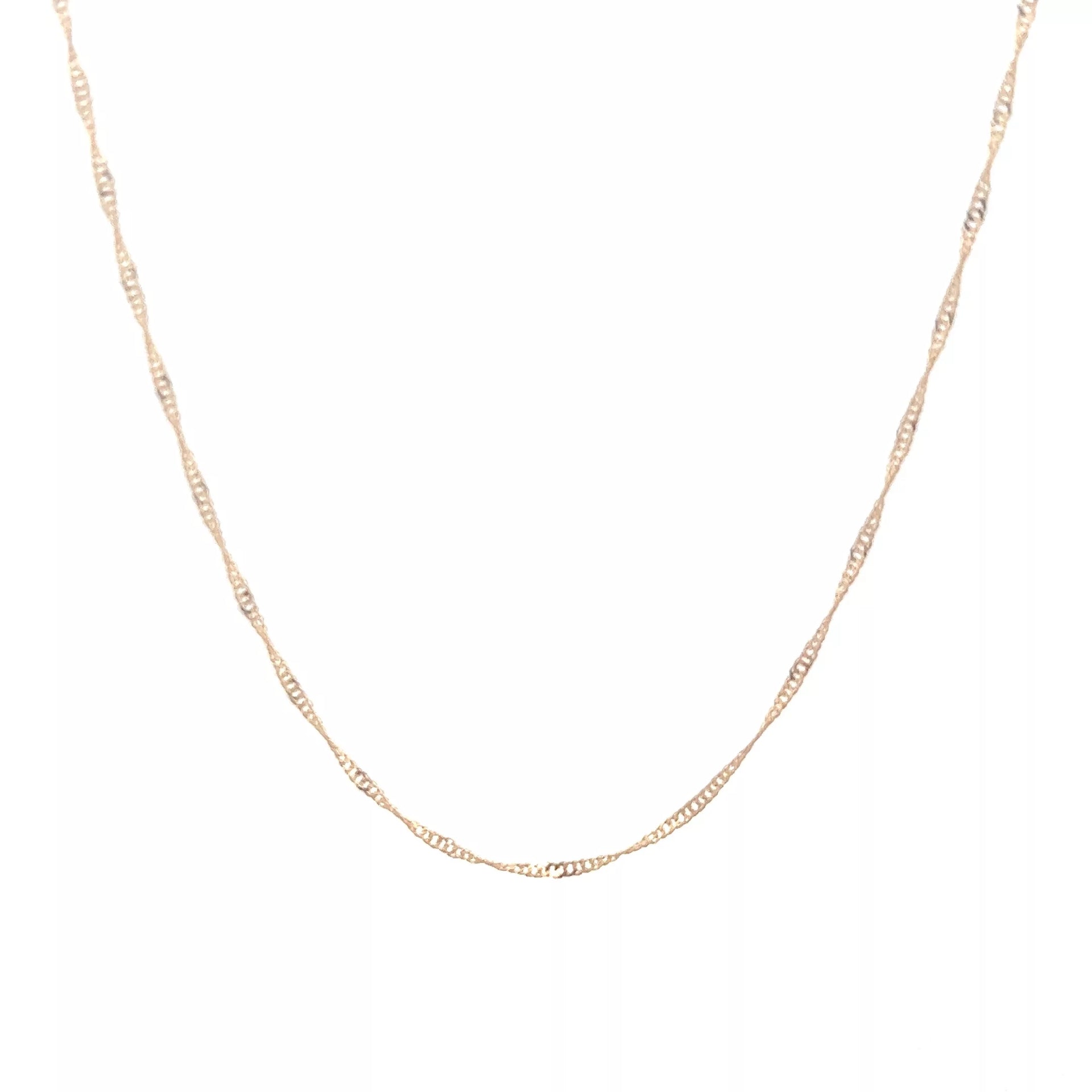 14 Karat Yellow Gold Singapore Necklace - Size 18"
