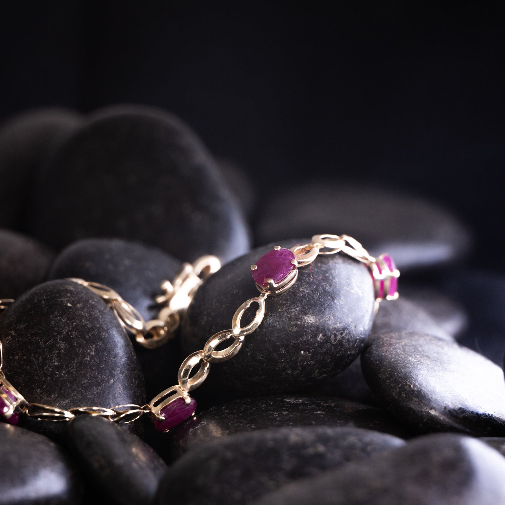 14 Karat Yellow Gold Ruby Bracelet