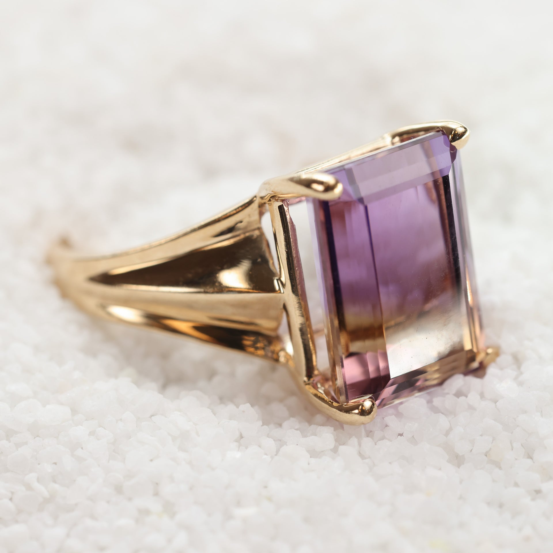 10 Karat Yellow Gold Ametrine Ring Size 8